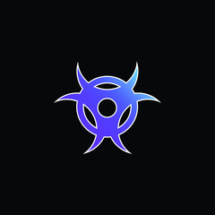 Biohazard blue gradient vector icon