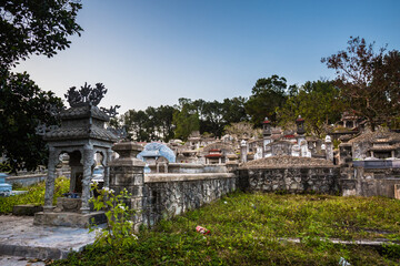 Fototapeta na wymiar Princess temple graveyard in Hue Vietnam