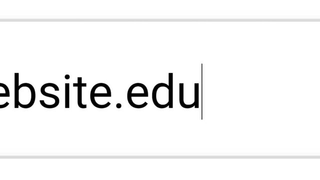 Typing .edu Website Into Address Bar. Searching For Educational Network Web Page. Searching The World Wide Web Internet on a Computer. Search for Education Learning Domain Web Address.