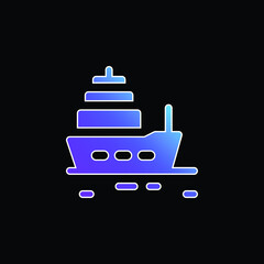 Boat blue gradient vector icon