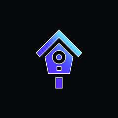 Bird House blue gradient vector icon