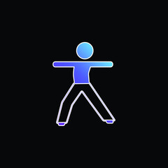 Boy Stretching Body blue gradient vector icon