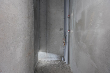 interior of the apartment without decoration in gray colors