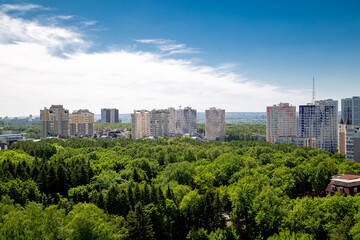 cityscape, high-rise buildings from a bird's eye view