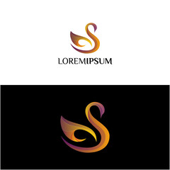 Fototapeta premium Abstract Swans Awesome Gradient Logo