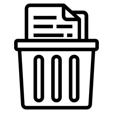 trash can with papers clip art preview