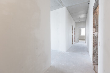 interior of the apartment without decoration in gray colors