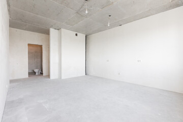 Plakat interior of the apartment without decoration in gray colors