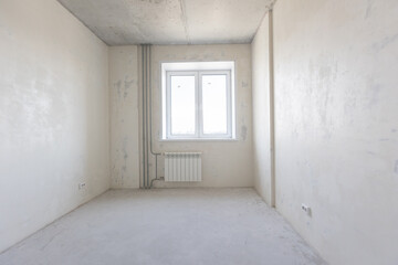 interior of the apartment without decoration in gray colors