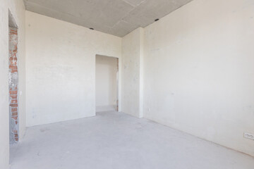 interior of the apartment without decoration in gray colors