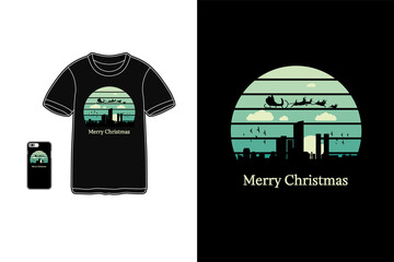 Merry christmas,t-shirt merchandise siluet mockup typography