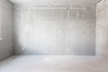 interior of the apartment without decoration in gray colors