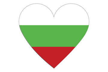 Heart flag vector of Bulgaria on white background.