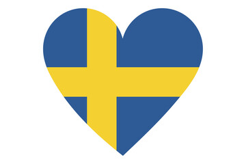 Heart flag vector of Sweden on white background.