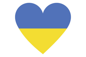 Heart flag vector of Ukraine on white background.