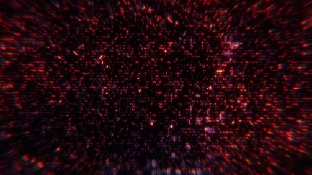 Abstract orange crypto mining chaos hex code glitch background. Artificial intelligence virtual reality numbers and letters depicting science of modern communication, cryptocurrency, and cybersecurity