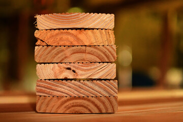 closeup of a wooden stack with visible grain
