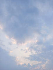 Fototapeta na wymiar sky background with beautiful sky-blue clouds. air texture vertical image