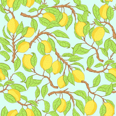 Seamless pattern with lemons
