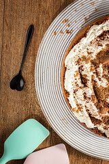 Banoffee pie on a wooden table