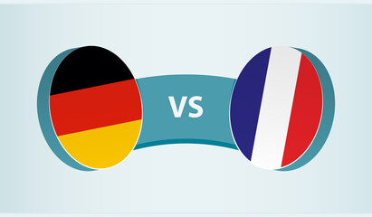 Germany versus France, team sports competition concept.