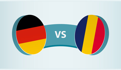 Germany versus Chad, team sports competition concept.