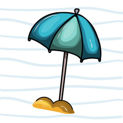 Umbrella beach Summer illustration. Vector for any design.