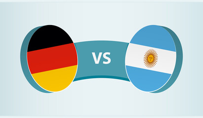 Germany versus Argentina, team sports competition concept.