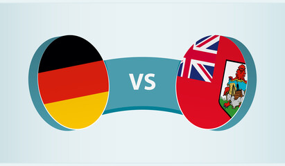 Germany versus Bermuda, team sports competition concept.