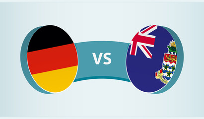 Germany versus Cayman Islands, team sports competition concept.