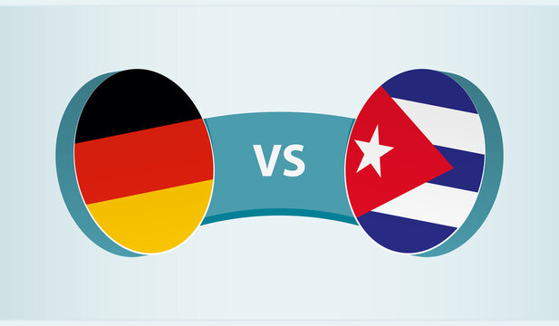 Germany versus Cuba, team sports competition concept.
