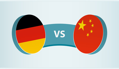 Germany versus China, team sports competition concept.