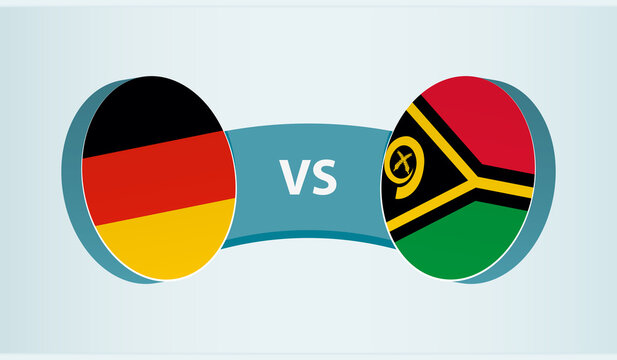 Germany versus Vanuatu, team sports competition concept.