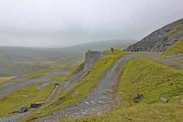 Fototapeta na wymiar Black mountain quarries in Wales 