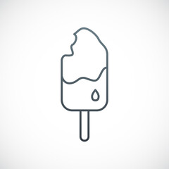 Bitten Ice cream line icon. Simple ice cream design for logo, emblem, mobile app, web design, etc.