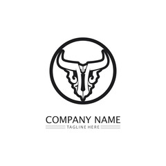 Bull buffalo head cow animal  mascot logo design vector for sport horn buffalo animal mammals head logo wild matador