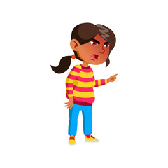 angry little girl shouting on kid in kindergarten cartoon vector. angry little girl shouting on kid in kindergarten character. isolated flat cartoon illustration