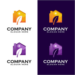 Urban Home Leaf square logo design
