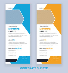 Creative corporate Rack card or Dl flyer with templates design. Creative Layout with modern DL Flyers concept