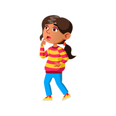 surprised small girl in amusement park cartoon vector. surprised small girl in amusement park character. isolated flat cartoon illustration