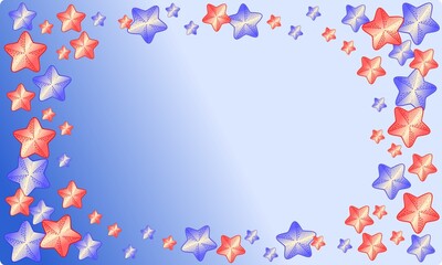 Postcard design, banner with a space for the text. Happy Independence Day of the United States of America, July 4. Vector illustration