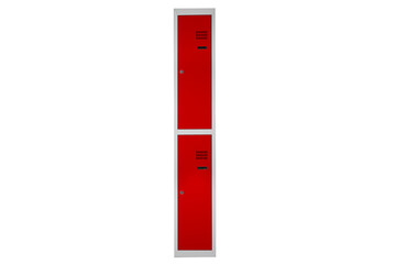 Red lockers for locker room. Change room metal box