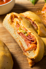 Homemade Italian Stromboli with Pepperoni