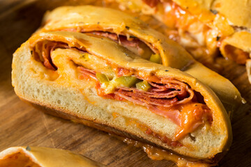 Homemade Italian Stromboli with Pepperoni