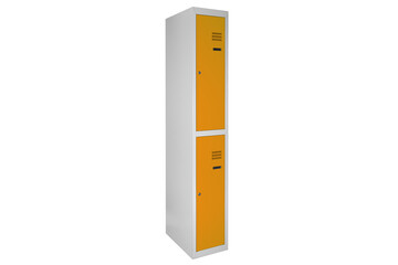 Yellow lockers for locker room. Change room metal box