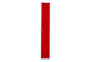 Red lockers for locker room. Change room metal box