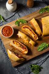 Homemade Italian Stromboli with Pepperoni