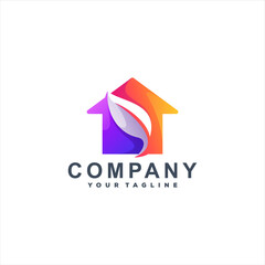 house color gradient logo design