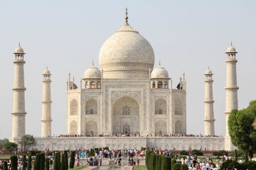Taj Mahal Palace Agra India Muslim Mosque Template Landmark Architectural Building Famous Heritage Monument