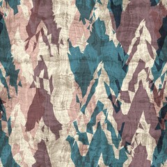 Seamless blue pink cream and navy surface pattern. High quality illustration. Overlaid and multiplied distressed and grungy worn abstract design for print. Detailed artistic repeat tile swatch.